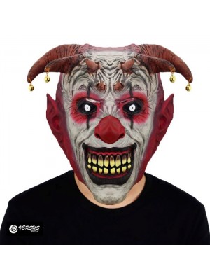 Testa Pagliaccio Diavolo Travestimento Devil Clown Halloween Horror Mask CLOWN09